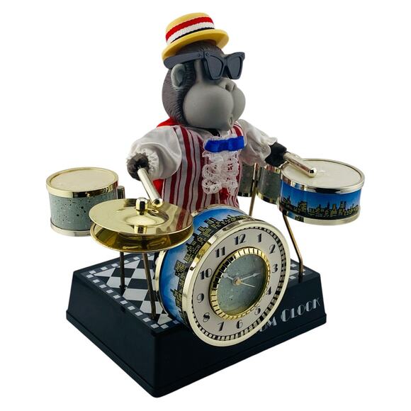 Musical Gorilla Rarity Master Anchor Drum Alarm Clock Early 1980s Helicon w/Box - Picture 8 of 10
